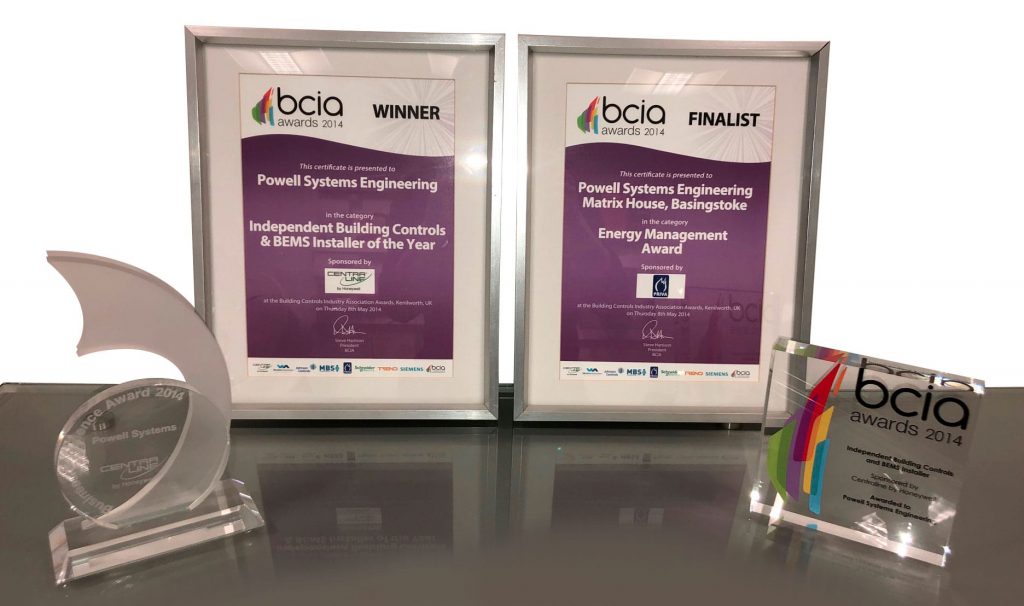 Independent Building Controls & BEMS Installer of the Year, BCIA Winner 2014